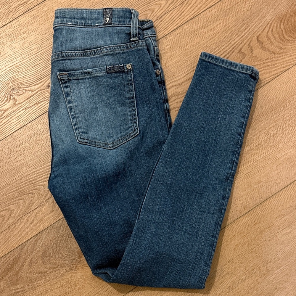 7 for all man kind Dark Blue Skinny Jeans - Women's